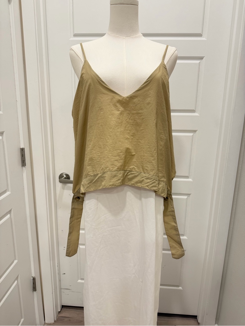 Light Tan Cami & White Midi Dress - Picture 5 of 7